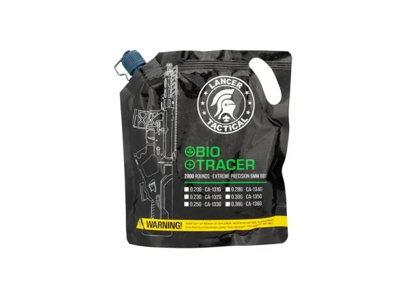 Lancer Tactical 0.20g Airsoft Biodegradable 6mm Tracer BBs [2000rds] (GREEN) Airsoft Gun Accessories