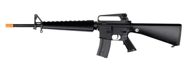 NCR Service Rifle Starter Kit:  Golden Eagle JG F6618 Super Enhanced M16 A1 Vietnam AEG Metal Gear, Polymer Body, Fixed Stock