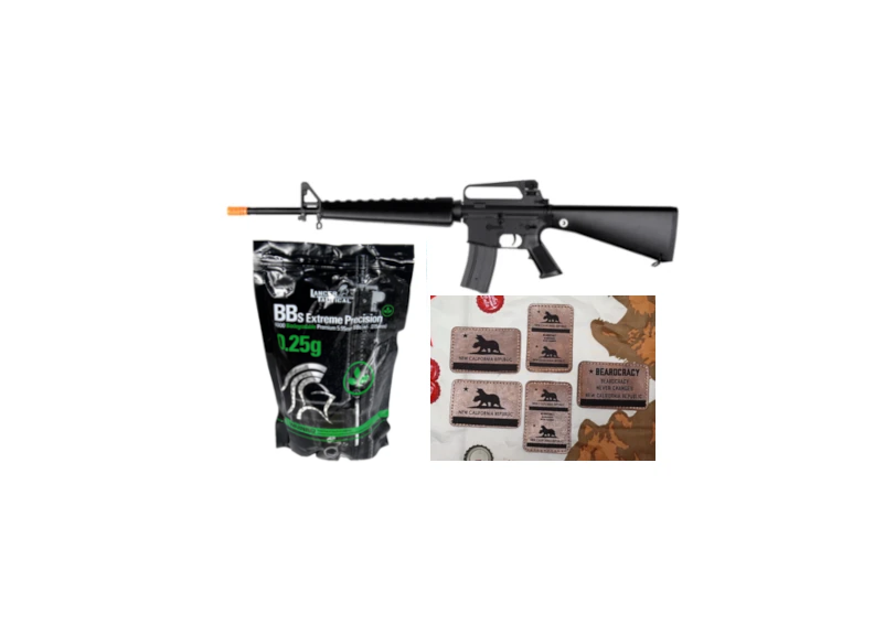 NCR Service Rifle Starter Kit:  Golden Eagle JG F6618 Super Enhanced M16 A1 Vietnam AEG Metal Gear, Polymer Body, Fixed Stock - Image 3