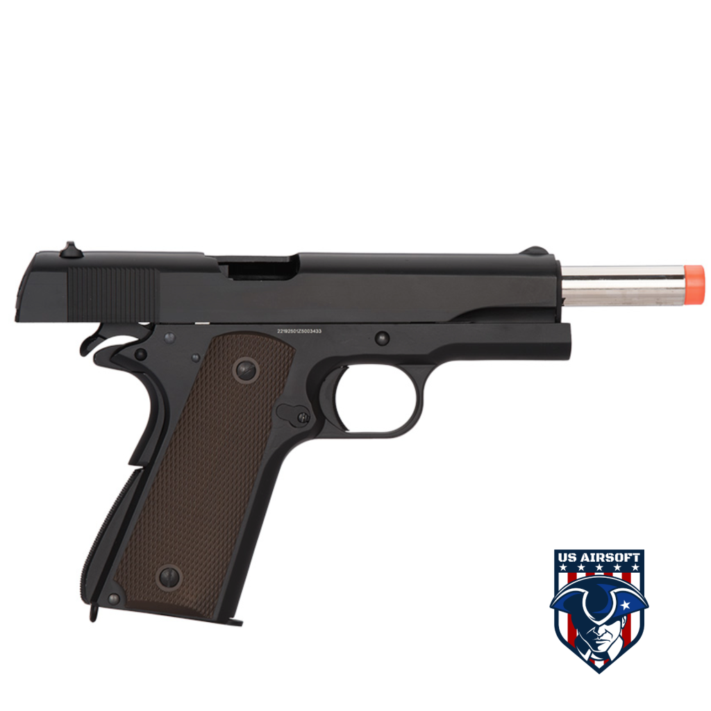 Golden Eagle IMF 3305 1911A1 Single Stack Semi-Auto GBB Metal Pistol, Bk Starter Kit